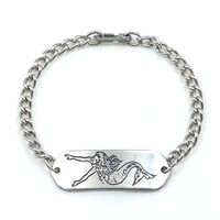 MakeMeThis Mermaid ID Bracelet IDB-06 - Stainless Steel - Non Allergenic - Adult, Youth & Child Sizes