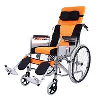 LBSX Wheelchairs Lightweight Transport Adult Folding Wheelchair with Handbrakes Multifunctional Folding Portable Toilet Seat Elderly Can Be Fully Laid