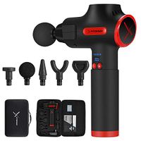Massage Gun Deep Tissue Percussion Muscle Massager for Athletes, Self Fitness Handheld Electric Pro Body Massager, Portable Super Quiet Brushless Motor, by XFITONWAY (Black)