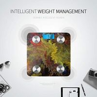 Colorful Oil Painting Body Mass Scale Weight Scales Electronic Bathroom Scale Tracks 8 Key Compositions Analyzer Sync with Fitness Apps 400 Lbs
