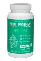 Spirulina Powder Pills 650mg 120 Capsules - Vital Proteins High in Vitamin A & K, Vegan Friendly A