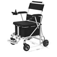 Lightweight Electric Wheelchair, Storage Power Transport Wheelchair Chair, Electric Wheelchairs for Adults Elderly, Rollator Walker with Seat,Endurance 15 to 24 km