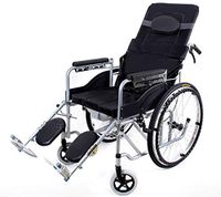 Transport Wheel Chair,Lightweight Wheelchair, Folding Transport Wheelchair - Fully Lying Wheelchair Folding with Toilet Elderly Elderly Light Portable Disabled Wheelchair Trolley for Adult