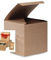 A1BakerySupplies® Preimer High Quality Kraft Pinstripe Brown Treat Gift Boxes (6 in X 6 in X 4 in 10 pk)