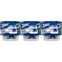 Ziploc Food Storage Meal Prep Containers, Small, 2 Count, Pack of 3 (6 Total Containers), Twist N Loc- NFL Dallas Cowboys
