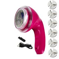 Lint remover Fabric Shaver Lint Remover Clothes Shaver Portable Rechargeable Bobbles Fabric Shaver For Fleece Clothes With 6 Blade GJF (Color : Pink)