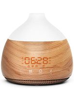 ASAKUKI Essential Oil Diffuser with Alarm Clock, 300ml Cool Mist Humidifier with Touch Screen, Quiet & Humidifying Aromatherapy Diffuser with 18 LED Colors for Bedroom, Office, Baby