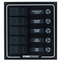 Paneltronics Waterproof DC 5 Position Lighted Rocker & Fuse