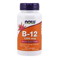 NOW Supplements, Vitamin B-12 1,000 mcg with Folic Acid, Nervous System Health*, 250 Chewable Lozenges