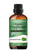 Natural Riches Organic Peppermint Oil, USDA Certified Organic, Undiluted, Natural Peppermint Essential Oil Aromatherapy, Therapeutic Grade Mentha Arvensis - Cooling Smell with Fresh Mint Oil & Menthol