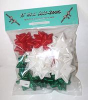 Gift Bows - 12 Elegant Hand Made w/Peel & Stick Adhesive Cards - Quality Ribbon- Great for Presents, Baskets, and Floral Arrangements (Green/Red/White, Medium)