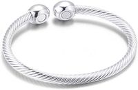 Minimalist Pure Copper Magnetic Healing Bracelet Arthritis, Adjustable Carpal Tunnel Earth Therapy, Joint Pain Relief Wristband for Men and Women (Silver)
