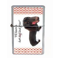 Adorable Weiner Dog Dachsund Wind Proof Dual Torch Refillable Lighter D-577