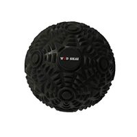 WODSKAI Massage Ball Myofascial Release Lacrosse Ball for Trigger Point Therapy, Muscle Knots, Yoga Therapeutics with 3 Kinds Bag-Free Carrying Bag (Black 12cm)