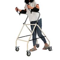 Foldable Upright Walker Stand up Rollator Walker for Seniors Adjustable Walking Assist Equipped Wheels and Forearm Support for The Limited Mobility