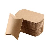 VEIREN 50 Pieces Kraft Candy Box Pillow Shape Sugar Gift Treat Wedding Wrap Box Party Christmas Favor Light Brown