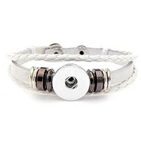 DIY 1pcs Handmade Leather bracelet For Noosa snaps chunk button A088 Popular Charm Trendy Charms Bracelet Bangle Accessories Good