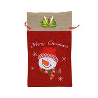 VAbBUQBWUQ Fashion Picture Element Santa Clause Drawstring Candy Goody Toy Gift Stocking Bag Holiday Wrapping Party Favors Presents Decorations