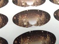 Minilabel Pack Of 48 Christmas Seals , 40X20mm Oval Seal Labels, Xmas Stickers For Gift Wrapping, Presents, Envelopes, Bags Or Cards