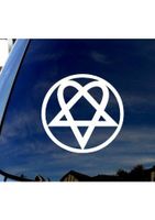 HIM Rock Band Symbol - Vinyl - 4" tall (Color: WHITE) decal laptop tablet skateboard car windows stickers
