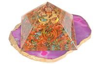 New Powerful Orgone Multi Onyx Pyramid with Copper OM Symbol Crystal Healing Reiki Feng Shui Energy Wellness Meditation Peace Health Wealth Aura Vaastu Bagua