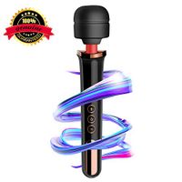 Wand Massager Cordless Handheld Massager - USB Rechargeable Deep Tissue Percussion for Muscles Shoulder Legs Full Body Sore Relief for Men & Women - Black
