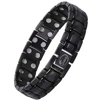 Titanium Magnetic Therapy Bracelet for Men Pain Relief for Arthritis and Carpal Tunnel (Black)