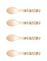Perfect Stix-Sucre Shop Sucre Marshmallow Spoon- 36 Wooden Cutlery Spoons with Hot Cocoa Print, 0.1" Height, 0.2" Width, 6" Length (Pack of 36)