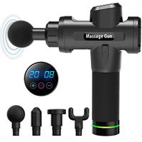 KOFOHO Massage Gun, Handheld Cordless Deep Tissue Muscle Massager,with 20 Speed Strength Levels 4 Replaceable Massager Heads Helps Relieve Muscle Soreness and Stiffness (Black)