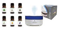 Unitrex - Aroma Mist Ultrasonic Essential Oil Diffuser (Silver + Top 6 Essential Oil Gift Set) Color: Silver + Top 6 Oil Gift Set Model:
