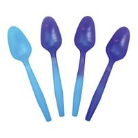 Crazy Color Changing Plastic Spoons - Blue to Purple When Cold - Colorful & Beautiful Birthday Party Spoons - Frozen Dessert Supplies - Made in USA! 25 Count