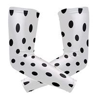LEVEIS Black White Dots Arm Sleeves UV Protection for Men Women Sunblock Protective Gloves Running Golf Cycling Driving Long Arm Cover 1 Pair