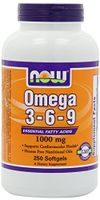 NOW Foods Omega 3-6-9 1000mg, 250 Softgels , Pack of 3