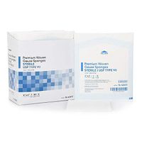 Woven Gauze Sponges 4" x 4". Case of 1200 12-ply USP Type VII Cotton Gauze sponges for Wound Dressing, Cleaning, prepping, or Packing. Sterile, 100% Cotton, Latex-Free.