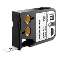 XTL Heat-Shrink Tube Labels, 1/2" x 9.5 ft, White/Black Print