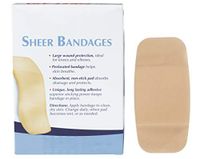 Sheer Bandages. Pack of 100 Adhesive Bandages 2" x 4" for Wound Protection. Sterile Bandages with Non-Adherent pad. Single use. Micro Perforations. Easy to Apply. X-Large.