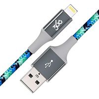360 Electrical 360650-TQ Habitat 4ft Premium Braided Charging Cable with Lightning Connector - MFi Certified for iPhone and iPad - Active-Turquoise