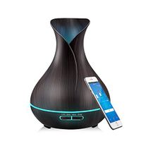 Lisnfmbs Humidifier 400 ML Wood Grain Essential Oil Diffuser Intelligent Ultrasonic Aromatherapy Diffuser Water-Free Automatic Closing Suitable for Home Office or Sports Rest Lasts Up to 6 Hrs
