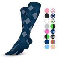 Go2Socks Compression Socks for Men Women Nurses Runners 20-30 mmHg Medical Stocking Athletic (BlueArg, M)