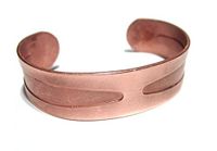 Wide Pure Copper Cuff Bracelet Adjustable for Men or Women 7" Wrist