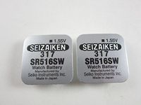 Seizaiken 2x SR516SW 317 SR516 1.55v Silver Oxide Button Cell Watch Battery Batteries - BRAND NEW in Factory Packaging