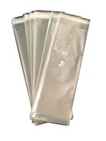 2.5" x 8'' inches Long Food Safe Adhesive Self-Sealing Resealable Clear Plastic Flat Cello Wrap Cellophane Candy Goody Pretzel Cake Pop Treat Gift Bags 100pcs