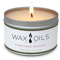 Wax and Oils Soy Wax Aromatherapy Scented Candles (Christmas Hearth) 8 Ounces. Single