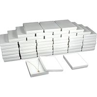 50 Cotton White Necklace Pendant Jewelry Gift Boxes 7 1/8"