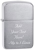 Zippo Brushed Chrome 1941 Replica Original Personalized Message Engrave Windproof Lighter