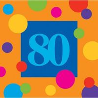 Birthday Stripes 80 Beverage Napkins