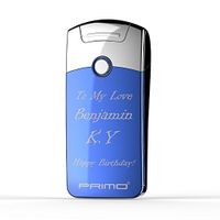PRIMO Customized Laser Print Plasma Lighter for Cigarette Best Customized Gift for Friends (Ice Blue)