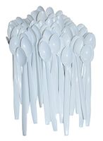 8" White Disposable Soda/Sundae Spoon - 50 Count