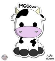 GT Graphics Cute Cow Moo - 12" Vinyl Sticker Waterproof Decal