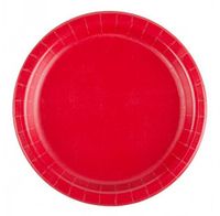240 Red (10 Pks of 24) 7 Inch Wax Coated Plain Solid Color Dessert Cake Paper Plates